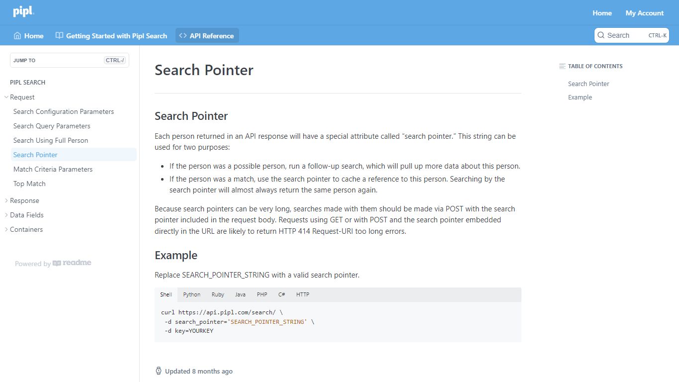 Search Pointer - docs.pipl.com